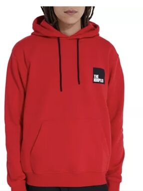 NWT The Kooples Red Pullover Hoodie with Black Logo Patch